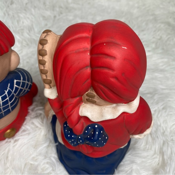 Vintage Hand Painted Ceramic Raggedy Ann And Andy Knick Knack Figurine Set - Picture 3 of 6